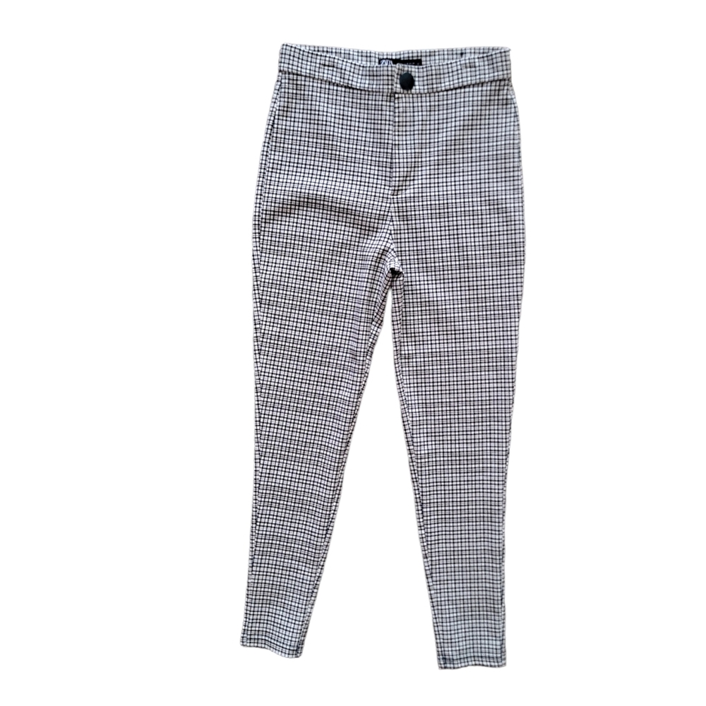 Zara plaid high waist cigarette pants